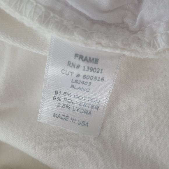 Frame Denim Women's Le Skinny De Jeanne Jeans White RARE Single Knee Rip Sz 28 - Picture 6 of 8